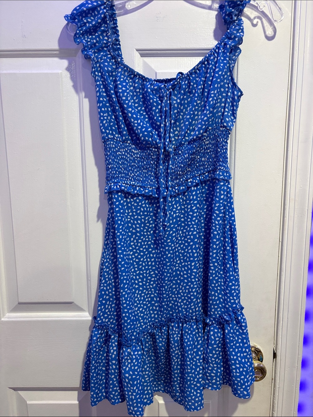 Blue Smocked Ruffle Sundress